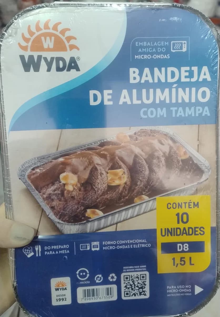 Bandeja de alumínio com tampa Wyda D8 1,5 L