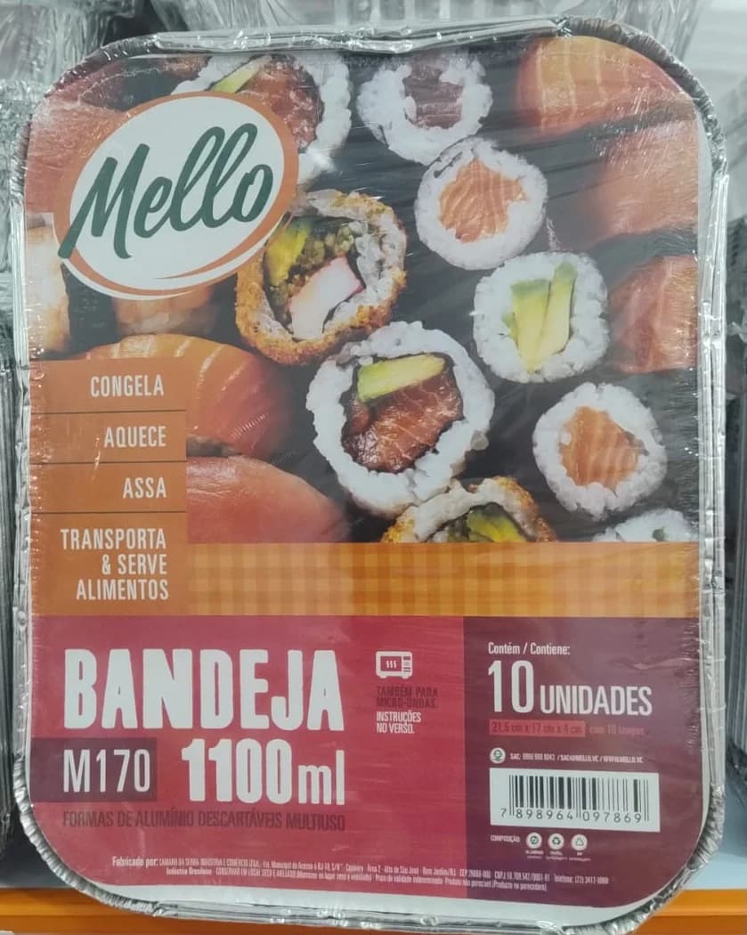 Bandeja de alumínio Mello M170 1.100 ml