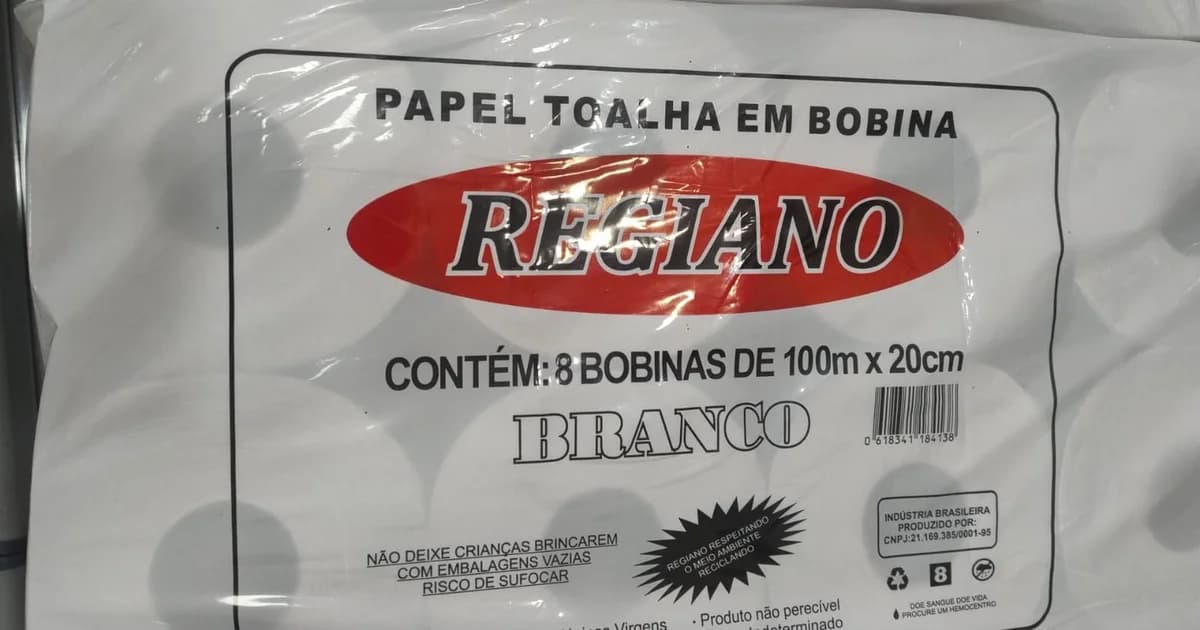 Papel toalha em bobina Regiano Branco