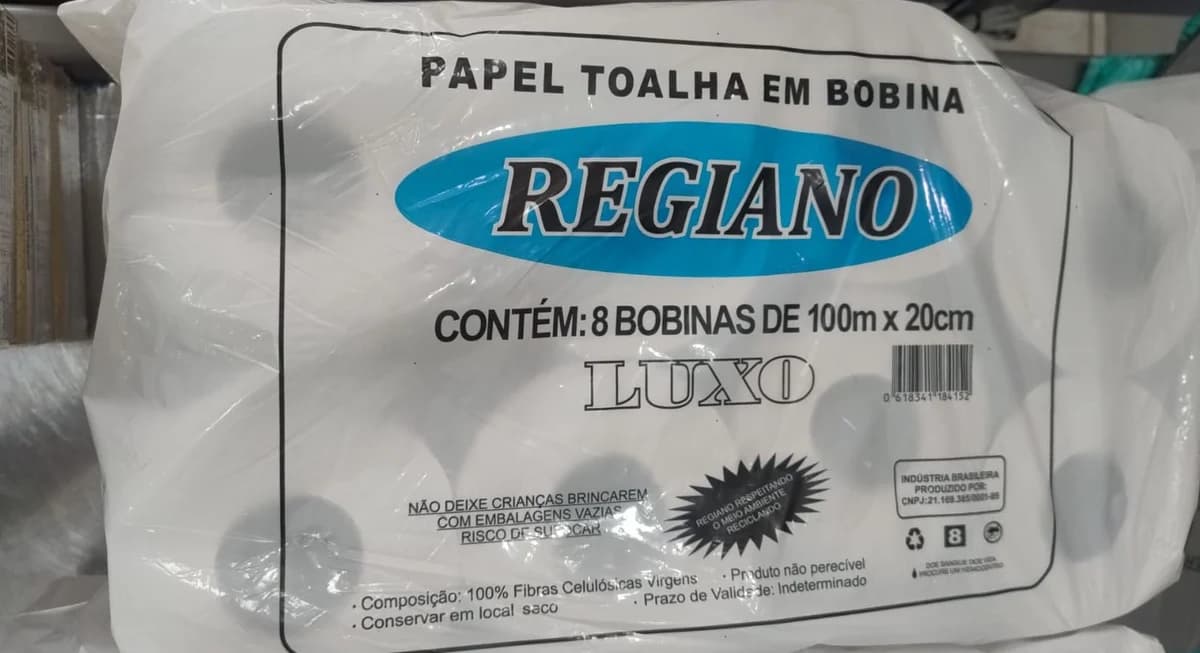 Papel toalha em bobina Regiano Luxo