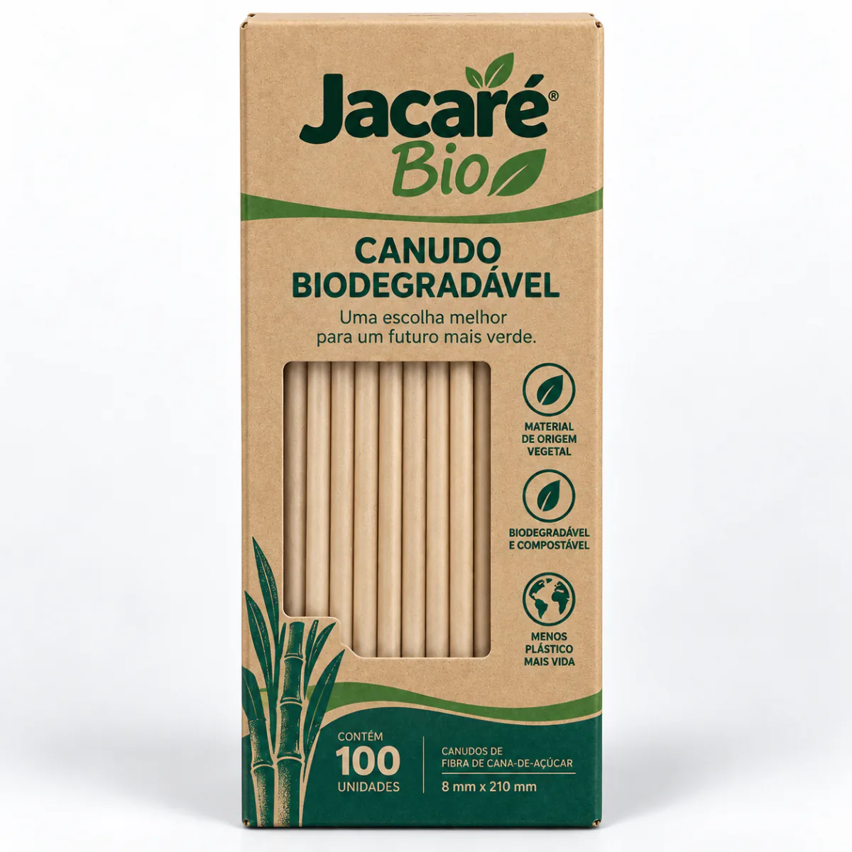 Canudo biodegradável Jacaré Bio