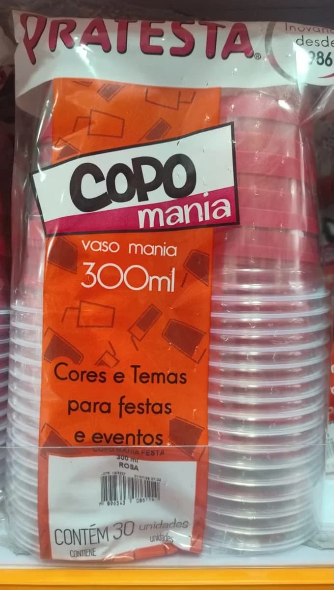 Copo Mania Prafesta 300 ml Rosa