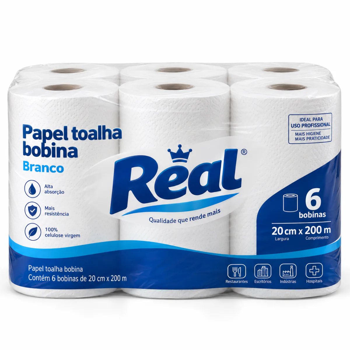 Papel toalha bobina Real Branco