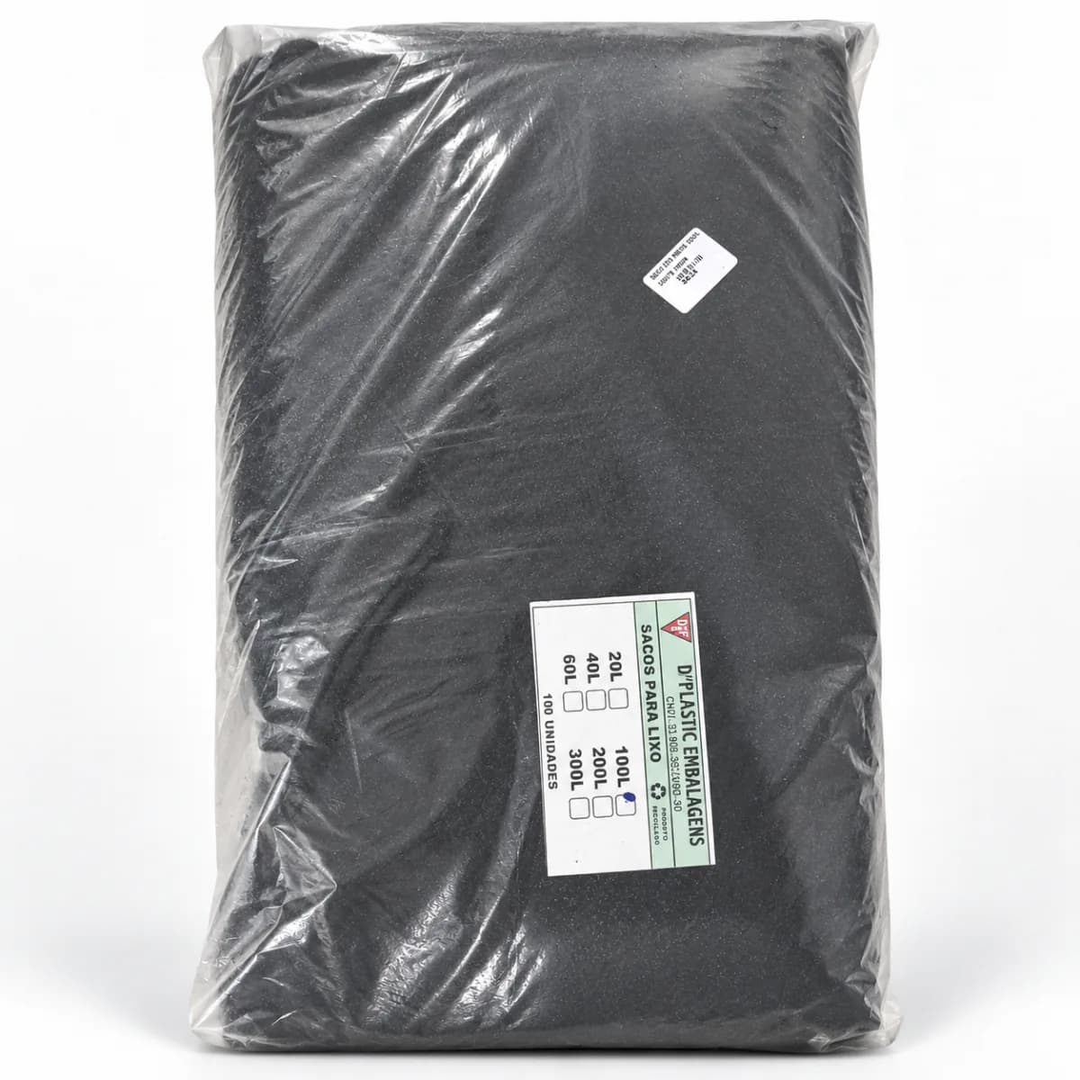 Saco para lixo preto 100 L